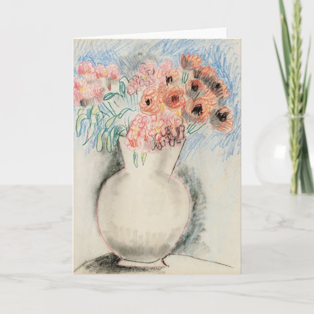 Carte Fleurs roses dans un vase | Christopher Wood (Devant)