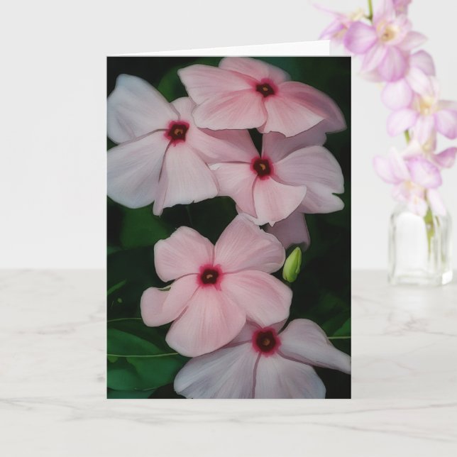 Carte Fleurs roses Floral Art Blank Note Card (Orchidée)
