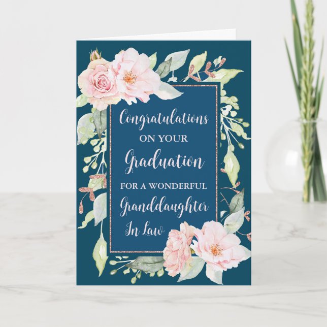 Carte Fleurs roses Grandgirl en droit (Devant)