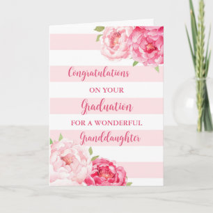 Carte Fleurs roses Grandgirl Graduation