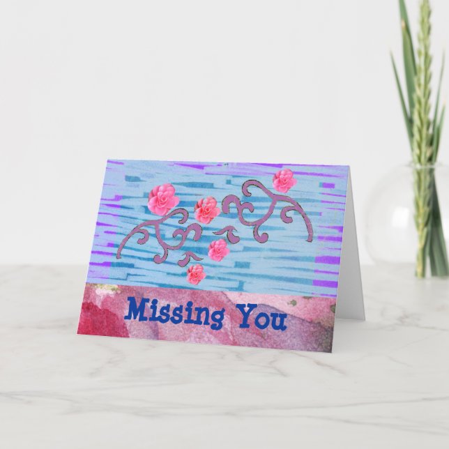 Carte Fleurs roses personnalisables (Devant)