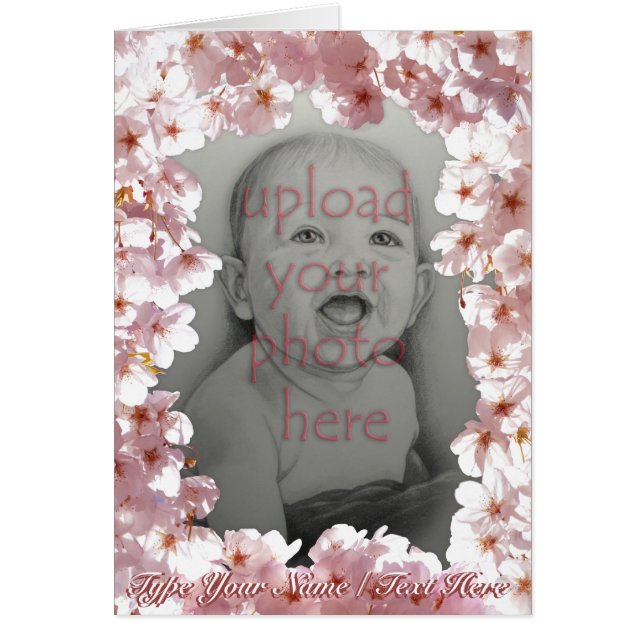 Carte Fleurs roses Personnalisées Carte Fleurs ros (Devant)