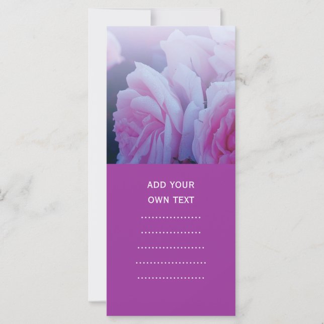 Carte Fleurs roses romantiques roses (Devant)