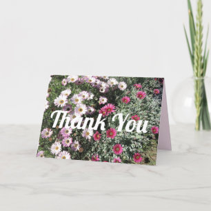 Carte Fleurs rouges roses de marguerite Merci floral