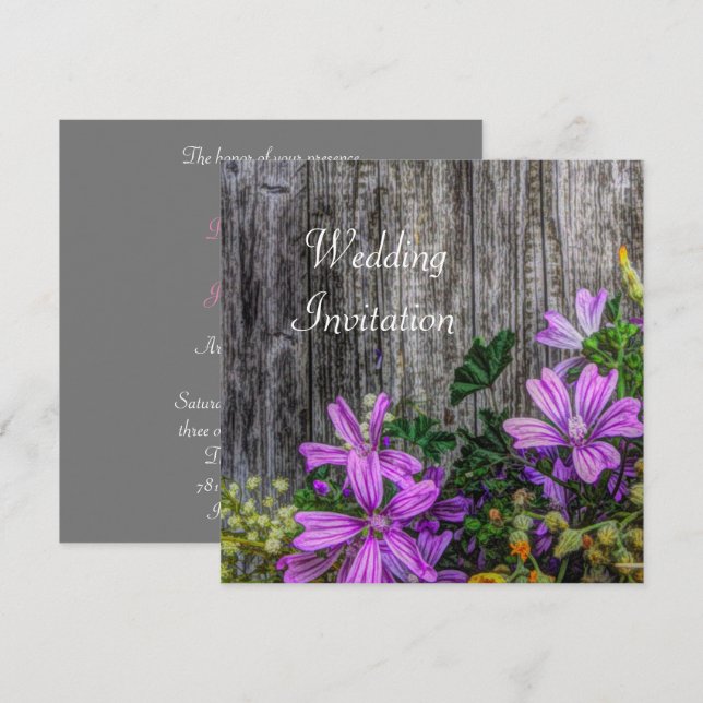 Carte Fleurs rustiques De Pays Sur La Barne (Devant / Derrière)