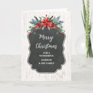 Carte Fleurs rustiques Godson & Family Joyeux Noël
