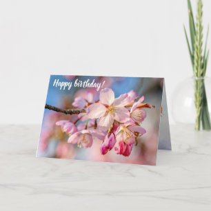 Carte Fleurs Sakura Éblouissantes. Arrière - plan Beige 