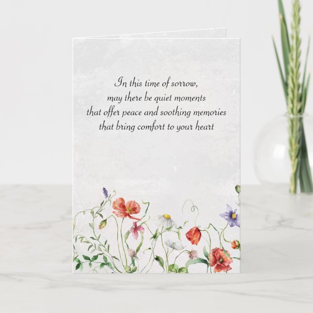 Carte Fleurs sauvages Aquarelle Pour La Sympathie (Devant)