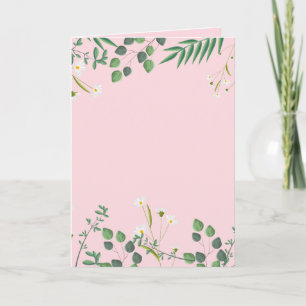 Carte Fleurs sauvages avec mariage rose