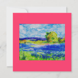 Carte fleurs sauvages bleues