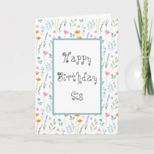 Carte Fleurs sauvages d'aquarelle mixte Motif