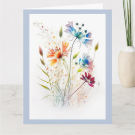 Carte Fleurs sauvages d'aquarelles modernes