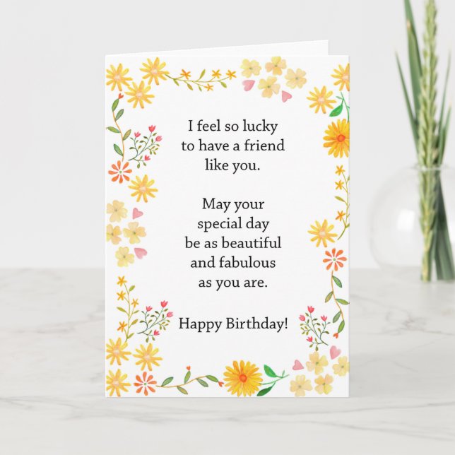Carte Fleurs sauvages d'été assez meilleur ami anniversa (Devant)