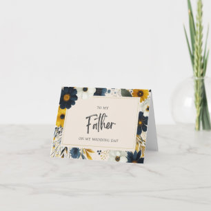 Carte Fleurs sauvages Élégants À Mon Père Mariage Beige