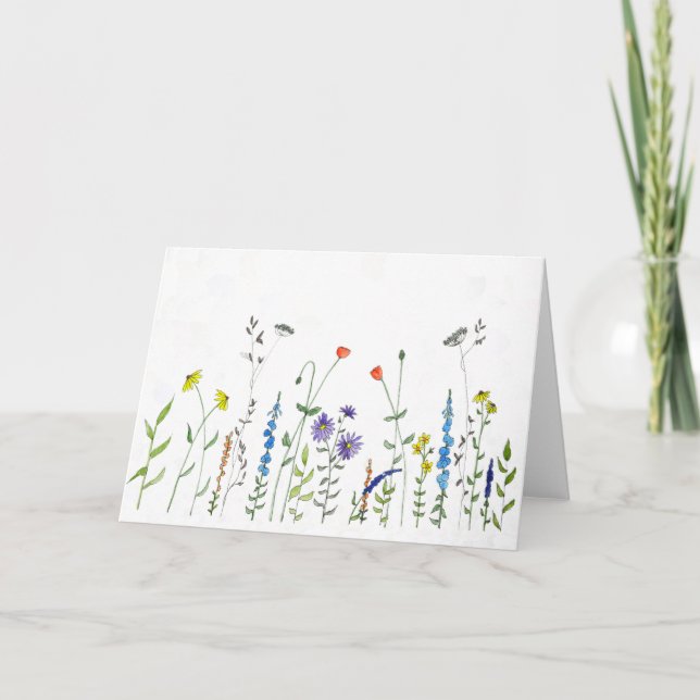 Carte Fleurs sauvages en aquarelles (Devant)