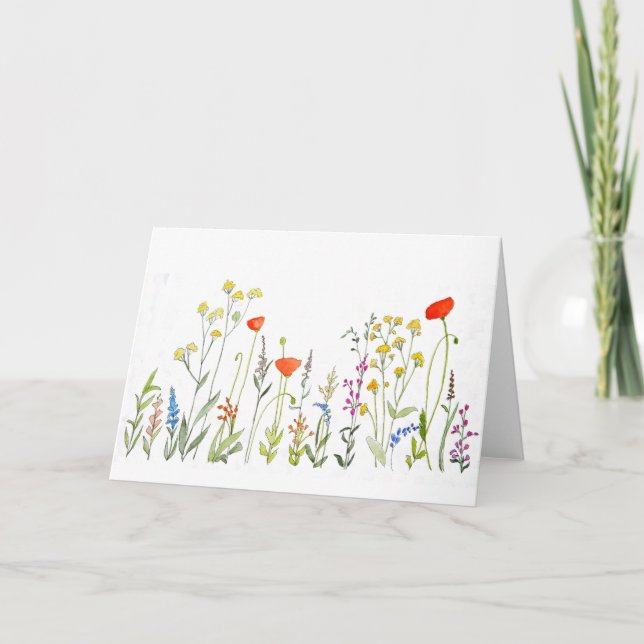 Carte Fleurs sauvages en aquarelles (Devant)