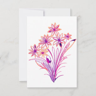 Carte Fleurs sauvages en bouquet pourpre