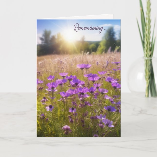Carte Fleurs sauvages pourpres d'été pour la sympathie (Devant)