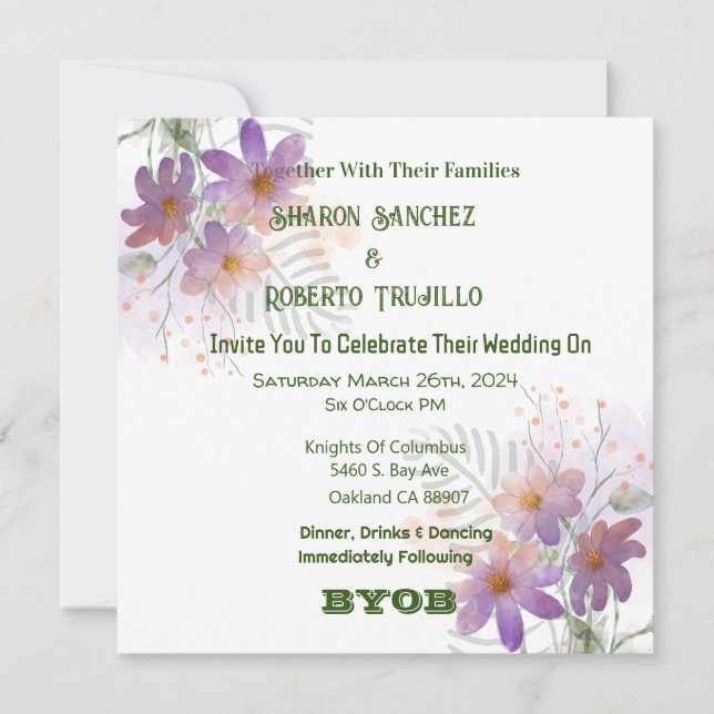 Carte Fleurs sauvages violettes (Devant)