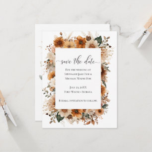 Carte Fleurs Séchées Bohème Automne   Réservez la Date