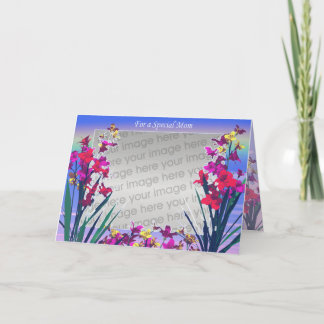 Carte Fleurs spéciales du jour de la maman (cadre de