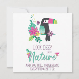 Carte fleurs tropicales colorées et toucan inspirant