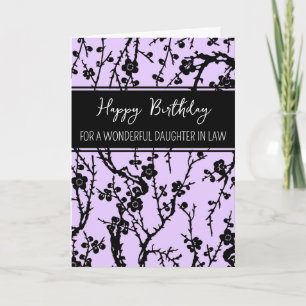 Carte Fleurs violettes Fille en droit Anniversaire