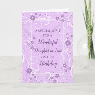 Carte Fleurs violettes Fille en droit Anniversaire
