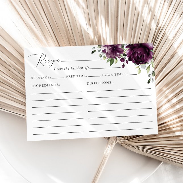 Carte Fleurs violettes, Fleurs de prune, Recette de Fête (Créateur téléchargé)