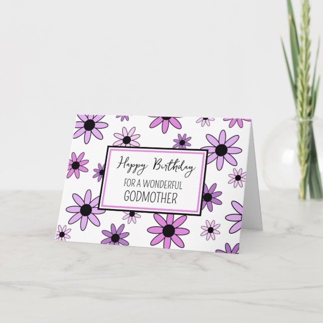 Carte Fleurs violettes Godmère Anniversaire (Devant)