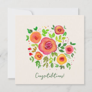 Carte Fleurs vives Bouquet floral Félicitations