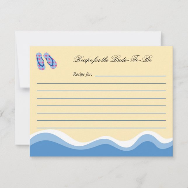 Carte Flip Flops Beach Bridal Recette (Devant)