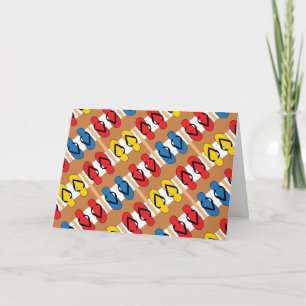 Carte Flip Flops Couleurs primaires Bandes