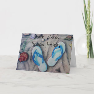 CARTE "FLIP YOUR FLOPS" PLAGE ANNIVERSAIRE ACCUEILLANT
