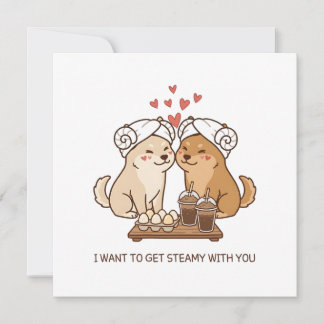 Carte Flirty I Love You Salutation Coréenne Chiens Jindo