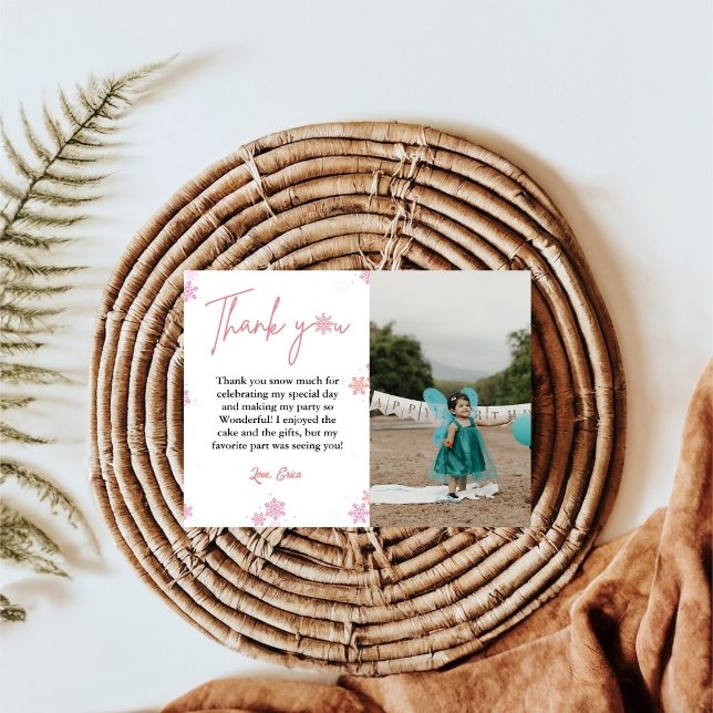 Carte Flocon de neige d'hiverCarte de remerciements d'an (Créateur téléchargé)