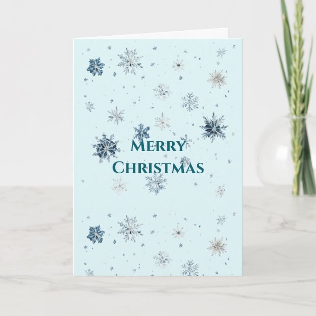 Carte Flocons de neige bleu clair de Noël  (Devant)