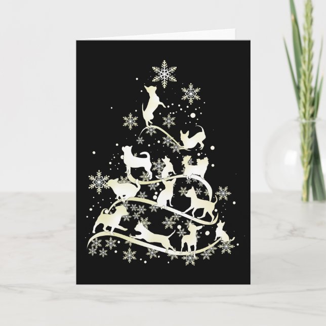 Carte Flocons de neige de l'arbre de Noël Chihuahua Joye (Devant)