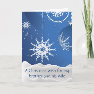 Carte Flocons de Noël pour Frère & Femme