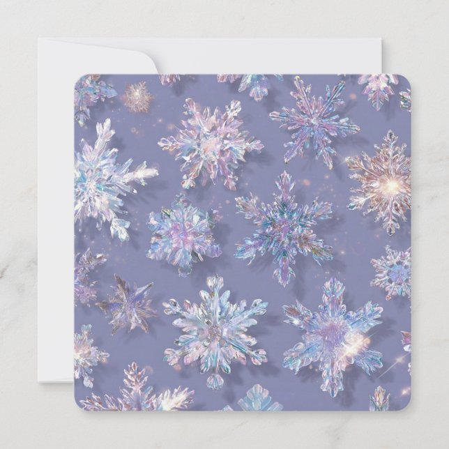 Carte flocons iridescents 3-D (Devant)