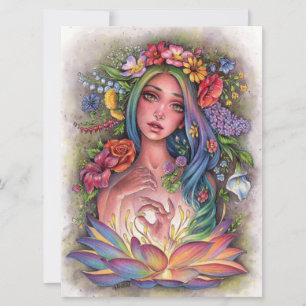 Carte Flora Goddess Fairy Imaginaire Flowers Femme Art C