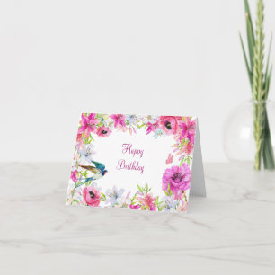 Carte Floraison rose artistique