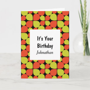 Carte Floral Abstrait rétro Motif Anniversaire
