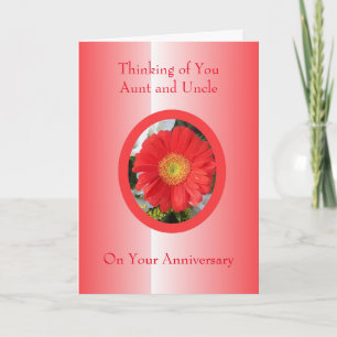 Carte Floral Aunt Uncle Personalised Wedding Anniversary