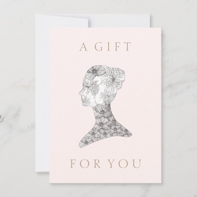 Carte Floral beauté Girl Salon et certificat cadeau Spa (Devant)