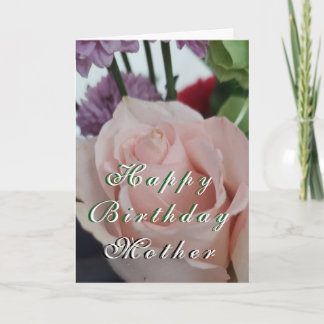 Carte Floral Birthday Mother Folded Greeting Card