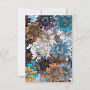 Carte Floral bleu et marron