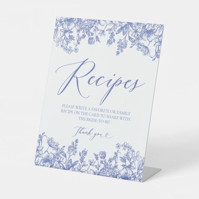 Carte Floral Bleu Recette Signe Laisser Votre Rece (Recto)