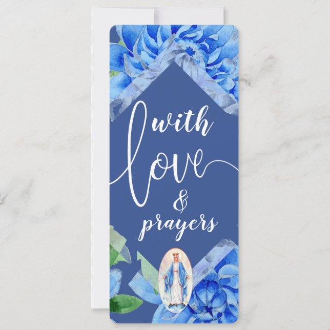 Carte Floral bleu | Toutes les occasions| Vierge Marie (Devant)
