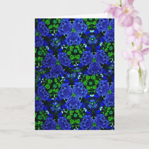 Carte Floral Blue & Green Kaleidoscope Ami Anniversaire